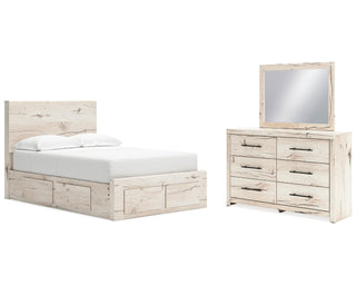 Lawroy Full Panel Storage Bed, Dresser and Mirror