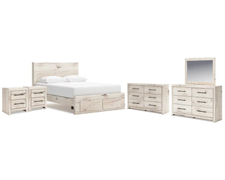 Lawroy Queen Storage Bed, 2 Dressers, Mirror and 2 Nightstands