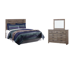 Zelen Queen/Full Panel Headboard, Dresser and Mirror