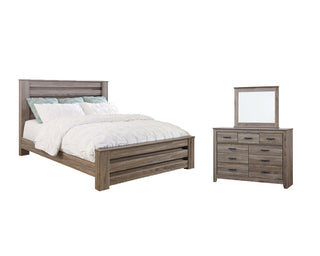 Zelen King Panel Bed, Dresser and Mirror
