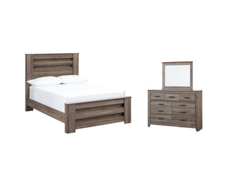 Zelen Full Panel Bed, Dresser and Mirror
