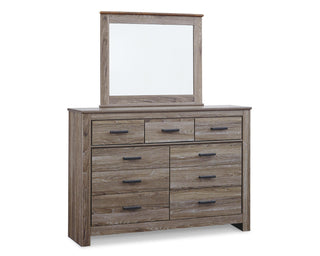 Zelen King Panel Bed, Dresser and Mirror