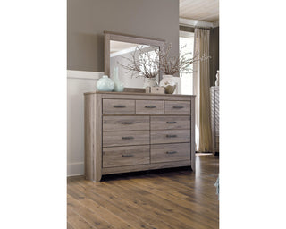 Zelen King Panel Bed, Dresser and Mirror