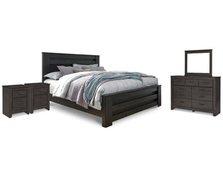 Brinxton King Panel Bed, Dresser, Mirror and 2 Nightstands