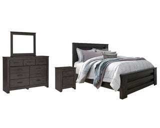 Brinxton Queen Panel Bed, Dresser, Mirror and Nightstand