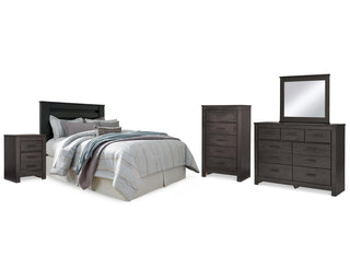 Brinxton King Panel Headboard, Dresser, Mirror, Chest and 2 Nightstands