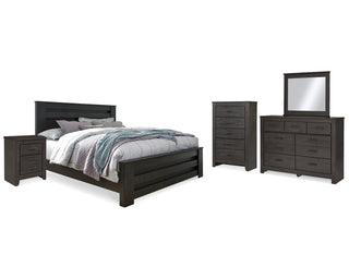 Brinxton King Panel Bed, Dresser, Mirror, Chest and Nightstand