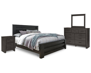Brinxton King Panel Bed, Dresser, Mirror and Nightstand