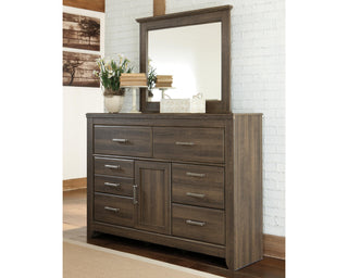 Juararo King Poster Bed, Dresser, Mirror, Chest and Nightstand