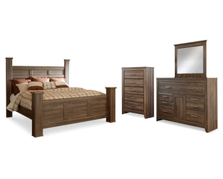 Juararo King Poster Bed, Dresser, Mirror and Chest