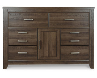 Juararo King Poster Bed, Dresser, Chest and Nightstand