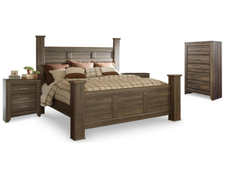 Juararo King Poster Bed, Chest and 2 Nightstands