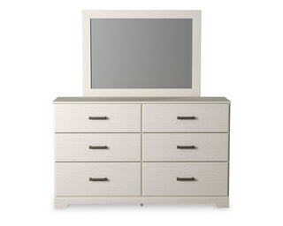 Stelsie King Panel Bed with Dresser, Mirror and Nightstand