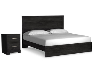 Belachime King Panel Bed and Nightstand