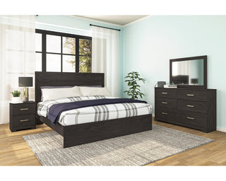 Belachime King Panel Bed and Nightstand