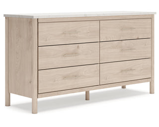 Cadmori Queen Upholstered Panel Bed, Dresser and Nightstand