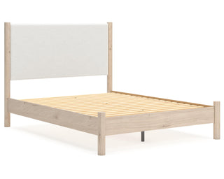 Cadmori Queen Upholstered Panel Bed, Dresser and Nightstand