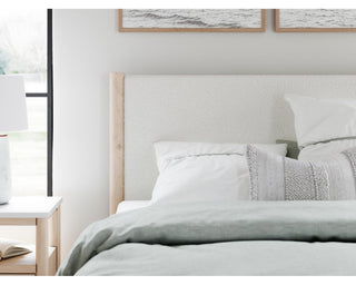 Cadmori Queen Upholstered Panel Bed, Dresser and Nightstand