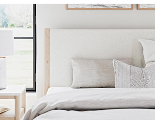 Cadmori King Upholstered Panel Bed, Dresser and Nightstand