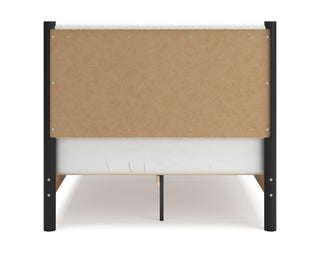 Cadmori Full Upholstered Panel Bed, Dresser and Mirror