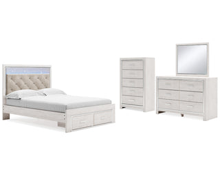 Altyra Queen Panel Storage Bed, Dresser, Mirror and Chest