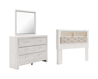 Altyra Queen Bookcase Headboard, Dresser and Mirror