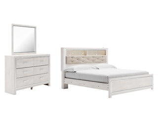 Altyra King Panel Bookcase Bed, Dresser and Mirror
