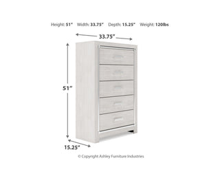 Altyra Queen Bookcase Panel Bed, Dresser, Mirror and Chest