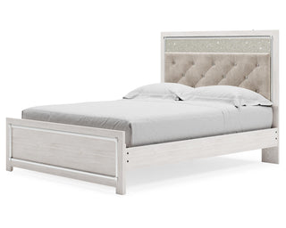 Altyra Queen Upholstered Panel Bed, Dresser, Mirror, Chest and Nightstand