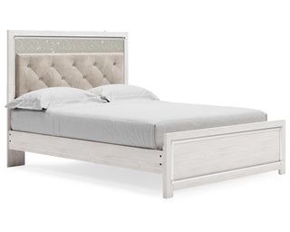 Altyra Queen Upholstered Panel Bed, Dresser, Mirror, Chest and Nightstand