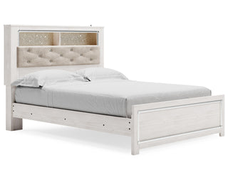 Altyra Queen Bookcase Panel Bed, Dresser, Mirror and Chest