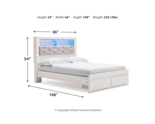 Altyra Queen Panel Storage Bed, Dresser, Mirror and Nightstand