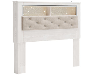 Altyra Queen Upholstered Panel Bookcase Headboard