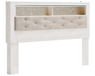 Altyra King Upholstered Panel Bookcase Headboard
