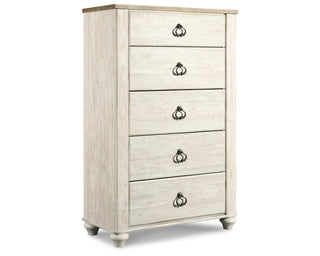 Willowton King Sleigh Bed, Dresser, Mirror and Chest