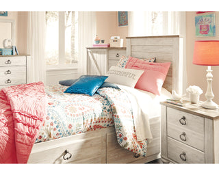 Willowton Twin Panel Bed with 2 Storage Drawers