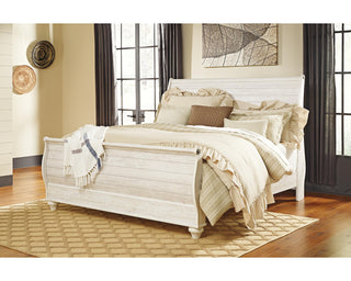 Willowton King Sleigh Bed, Dresser, Mirror and Chest