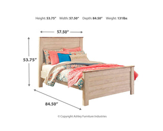 Willowton Full Panel Bed, Dresser and Mirror