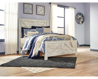 Bellaby Queen Crossbuck Panel Bed and 2 Nightstands