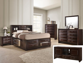 SETB4265 EMILY QUEEN STORAGE DARK CHERRY BEDROOM