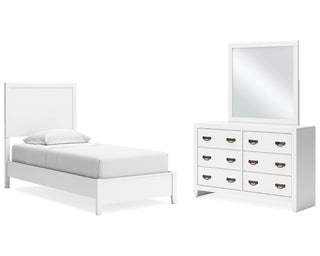 Binterglen Twin Panel Bed, Dresser and Mirror
