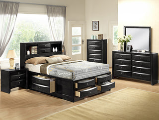 SETB4285 EMILY QUEEN BLACK STORAGE BEDROOM