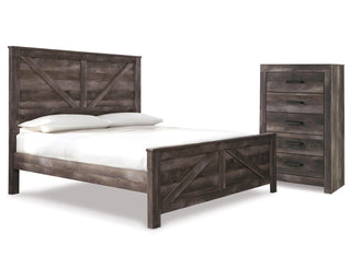 Wynnlow King Crossbuck Panel Bed and Chest
