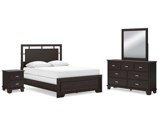 Covetown Queen Panel Bed, Dresser, Mirror and Nightstand