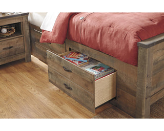 Trinell Twin Panel Bed with Storage and Nightstand