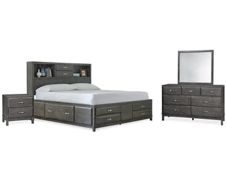 Caitbrook California King Storage Bed, Dresser, Mirror, and Nighstand