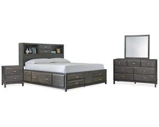 Caitbrook King Storage Bed, Dresser, Mirror, Chest and Nightstand