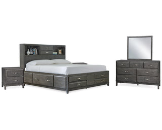 Caitbrook California King Storage Bed, Dresser, Mirror and Chest