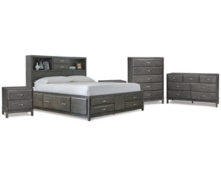 Caitbrook King Storage Bed, Dresser, Chest and 2 Nightstands