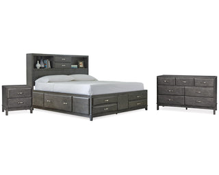 Caitbrook King Storage Bed, Dresser and Nightstand